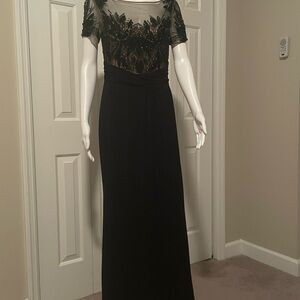 David Meister Black Maxi Dress with Embellished Bodice
